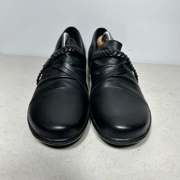 Clarks Collection Leather Shoe Slip-Ons Cora Braid Black size 9,5 Women's - Picture 3 of 8